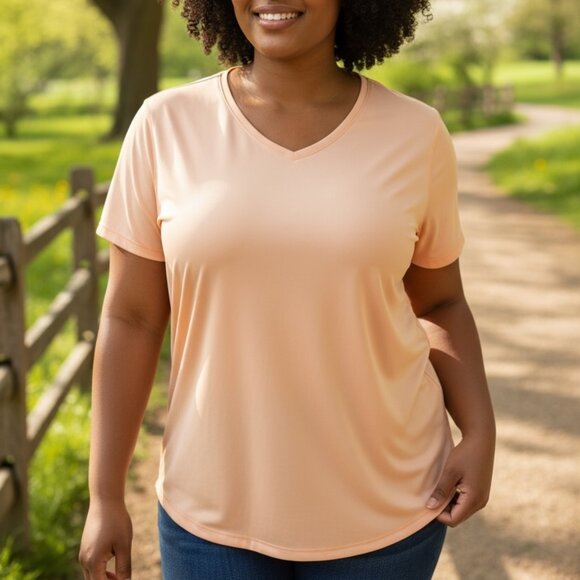 558-567 WOMENS XXXL PEACH ACTIVE WEAR TOP BY ATHLETIC WORKS - Picture 1 of 1